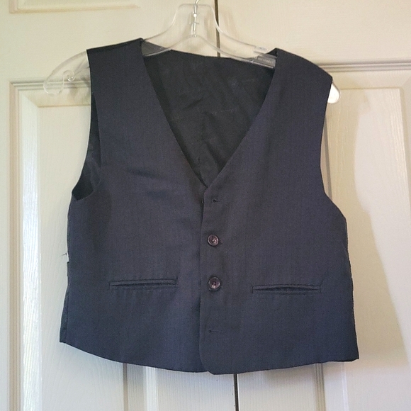 Boys Suit Charcoal Grey Vest Size 14 Dry Clean Only - Picture 1 of 2